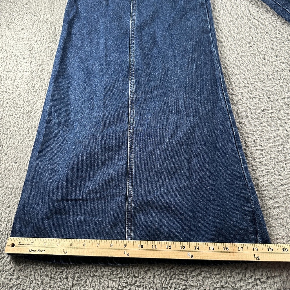 Farm Rio Palazzo Wide Leg Jeans Womens 31 Blue High Rise Cotton Denim Belted - Picture 11 of 16